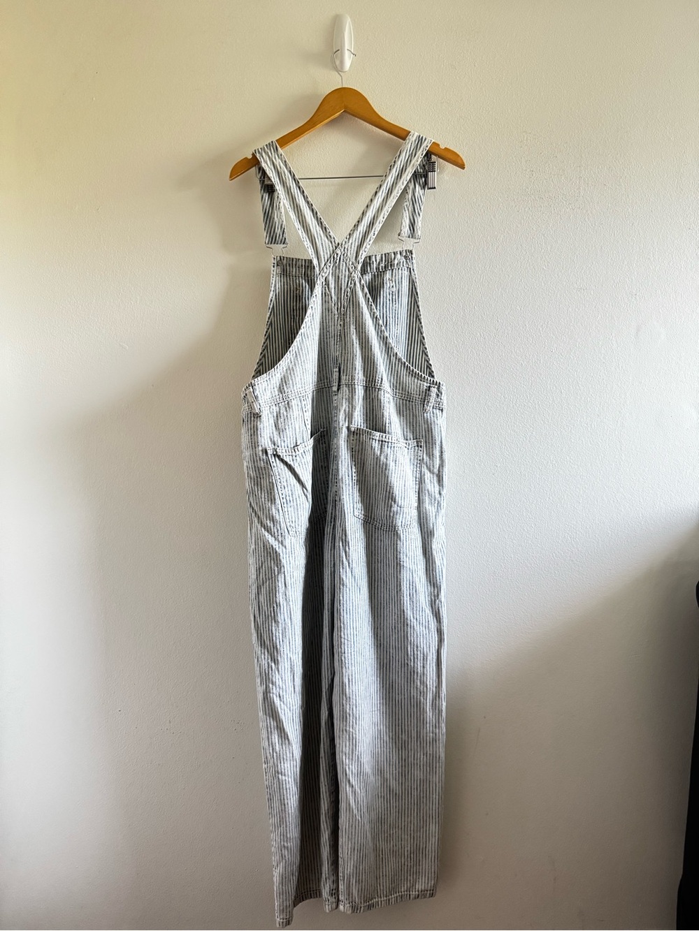 Free People We The Free Good Luck Striped Cotton Overalls - Picture 6 of 9
